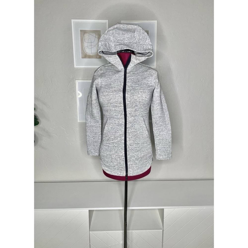 Lululemon Going Places Hooded Jacket Womens 2 Gray Space Dye‎ Full Zip LW4AS0S